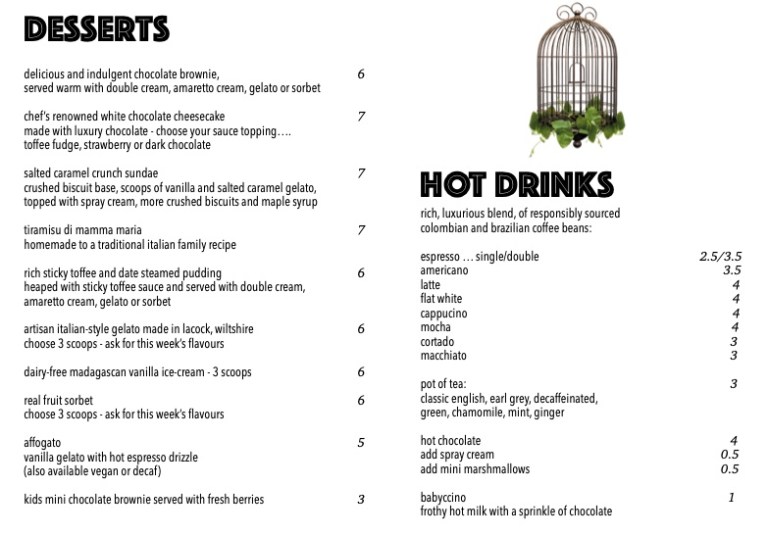 Dining In – THE BIRDCAGE
